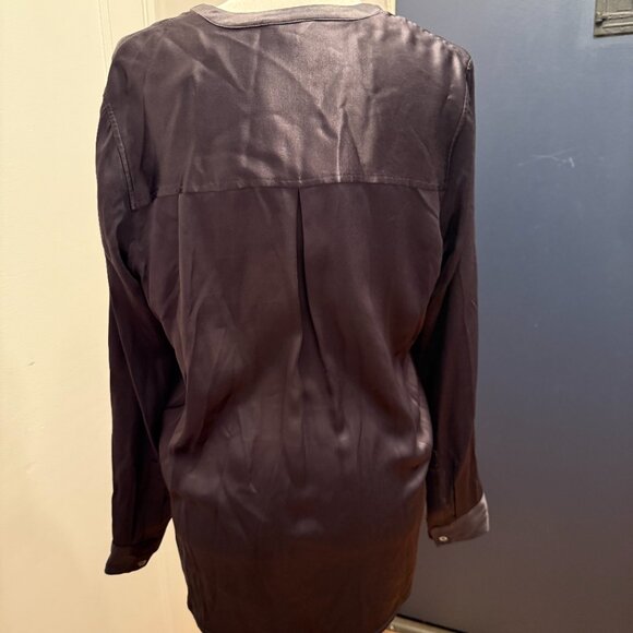 Rails Black Pearl Top Onyx Blouse Satin (Rayon Viscose) Size M - Picture 3 of 3